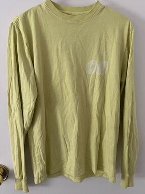 Outdoor Voices Men’s Long Sleeve Graphic Logo Tee T-Shirt Lime XS